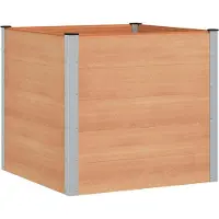 Syfax Hochbeet Braun 100 x 100 x 91 cm WPC und Aluminium