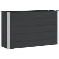 Syfax Hochbeet Schwarz 150 x 50 x 91 cm WPC und Aluminium
