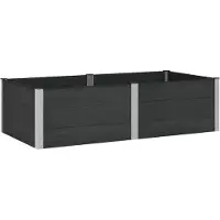Syfax Hochbeet Schwarz 200 x 100 x 54 cm WPC und Aluminium