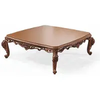 Casa Padrino Luxus Barock Massivholz Couchtisch Braun 132 cm - Barock Möbel