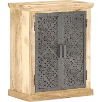 Syfax Sideboard mit Stahltüren 60x35x75 cm Mango Massivholz