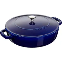 Staub Braisers Bräter mit Chistera Drop-Structure 28 cm, rund, Dunkelblau, Gusseisen