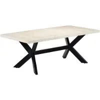 Syfax Esstisch Weiß 200×100×75 cm Massivholz Mango