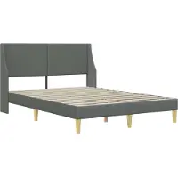 vidaXL Bettgestell mit Matratze mit Kopfteil Polyester