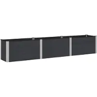 Syfax Hochbeet Schwarz 300 x 50 x 54 cm WPC und Aluminium