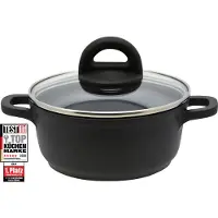 Elo Kochtopf BASIC "Black", schwarz, B:17cm H:11,2cm L:22,5cm Ø:16cm, Töpfe, Kochtopf, Gelochter Induktionsboden