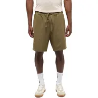 Mustang Shorts "Herren Style Linen Jogger Shorts", Herren, Gr. 30, grün (6358 olivgrün), Twill, 70% Baumwolle, 30% Leinen, unifarben, loose fit, Hosen Shorts