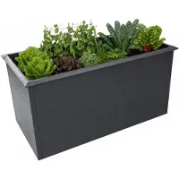Zelsius Hochbeet verzinkter Stahl 150 x 75 x 77 cm, Anthrazit RAL 7016, Pflanzbeet, Gemüsebeet, Blumenbeet