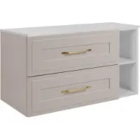 3Xeliving Badezimmer-Unterschrank-Set, Kaschmir / Weiß, 100 (80 + 20) x 46 x 58 cm