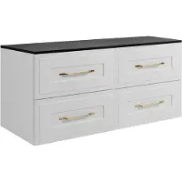3Xeliving Badezimmer-Unterschrank-Set, Weiß / Schwarz, 160 (2 x 80) x 46 x 58 cm