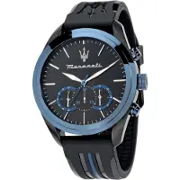 Maserati Herren Chronograph TRAGUARDO Silikon schwarz blau Fashion D2UMAR8871612006