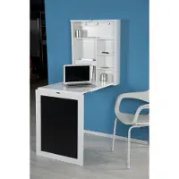Home affaire Klapptisch "York Schreibtisch", weiß (weiß, weiß, weiß), B:75,5cm H:2cm T:60cm, Tische, Klapptisch