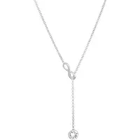 Elli Y-Kette "Halskette Y-Kette Infinity Unendlichkeit 925 Silber, mit Kristallen von Swarovski" Gr. 45, silber, Halsketten, Damen, Silber 925 (Sterlingsilber), Y-Kette