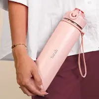 Yoursurprise Personalisierte Bloom -Trinkflasche - Edelstahl - Zartrosa