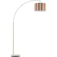 Otto Home Stehlampe "Stellan", beige (braun, beige), 1, Ø 36cm H: 180cm, 1 Stk., Leuchten, Bogenlampe Textilschirm Stoff Ø 36cm, E27, Fußschalter, Bogenleuchte, Stehlampe