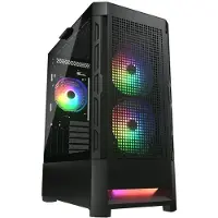 Cougar Airface RGB CGR-5ZD1B-AIR-RGB, Midi Tower, PC, Schwarz, ATX, CEB, EATX, micro ATX, Mini-ITX, Gaming, Multi