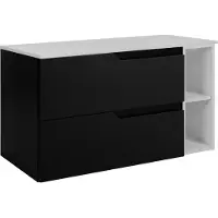 3Xeliving Badezimmer-Unterschrank-Set, Schwarz / Weiß, 80 (60 + 20) x 46 x 58 cm