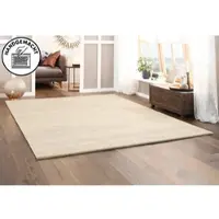Theko Wollteppich "Janne, Berber Teppich, Wolle, meliert, handgearbeitet" Gr. 5, beige (natur), B:200cm H:20mm L:200cm, Wolle, Teppiche, Wollteppich, handgetuftet, Wohnzimmer, Schlafzimmer, Esszimmer