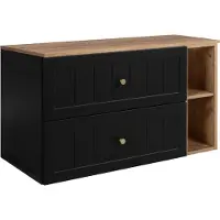 3Xeliving Badezimmer-Unterschrank-Set, Schwarz / Eiche Craft, 80 (60 + 20) x 46 x 58 cm