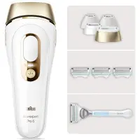 Braun IPL Silk-expert Pro 5, dauerhaft sichtbare Haarentfernung Weiß/Gold, PL5358; Neu für den Intimbereich