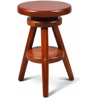 Magnetic Mobel Hocker Massiv Schemel Stuhl Sitzmöbel Buche Drehhocker Barhocke 52-70cm (Kirsche)