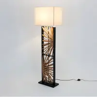 Holländer Stehlampe MONTE ISOLA, natur/beige, Höhe 160 cm, Holz/Textil