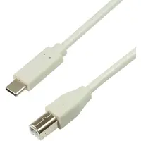 Logilink CU0160, 1 m, USB C, USB B, USB 2.0, 0,48 Gbit/s, Weiß