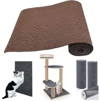 OEM Klettendes Katzenmat für Katzenbaum, Platte, Treppe, Bank, Möbel, Wand, Selbstklebend, 198,7 x 40,8 cm, braun