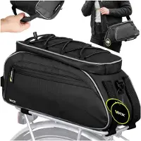 Vayox Fahrradtasche für den Gepäckträger mit Seitentaschen, VA0448 10L, Schwarz