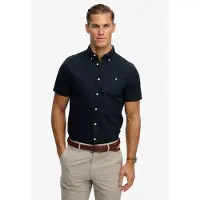 Superdry für Herren. M4011101A Preppy Oxford Hemd navy (S), Lässig, Baumwolle, Klassisch, Kurzarm, Marine