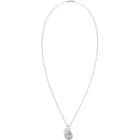 Nenalina Lange Kette "Halskette Engelsflüsterer Granat (16 mm) Flügel 925 Silber" Gr. 80, silber, Halsketten, Damen, Silber 925 (Sterlingsilber), Lange Kette