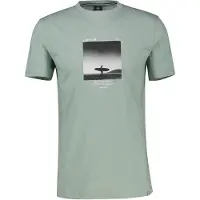 Lerros T-Shirt "Sportliches T-Shirt mit Surfer-Motiv-Print, reine Baumwolle", Herren, Gr. XL, grün (bay grün), 100% Baumwolle, Rundhals, Shirts T-Shirt