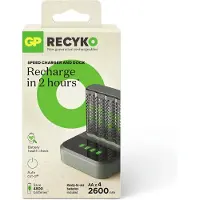 GP M451 USB-Ladegerät + 4x ReCyko AA 2600mAh-Akkus + Dockingstation