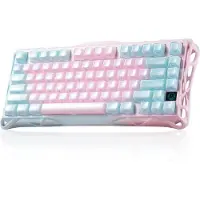 Gravastar Mercury K1 Lite 75% Mechanische Tastatur Gaming, 2.4GHz/BT5.0/Type-C Mechanical Keyboard,QWERTY,Hot-Swap Kabellos Gaming Tastatur 75 Prozent - Lumen Rose