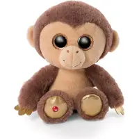 Merkloos Plüschtier Affe Kuscheltier - Glitzeraugen - 25 cm - Braun - Für Babys und Kleinkinder