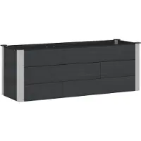 Syfax Hochbeet Schwarz 150 x 50 x 54 cm WPC und Aluminium