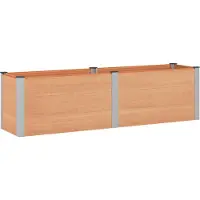 Syfax Hochbeet Braun 200 x 50 x 54 cm WPC und Aluminium