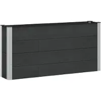 Syfax Hochbeet Schwarz 150 x 30 x 72 cm WPC und Aluminium
