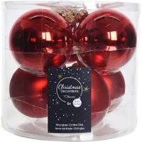 Ksd 6 Weihnachtskugeln Weihnachten rot glänzend-matt 80 mm (rood)