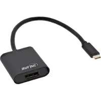 InLine USB Display Konverter, USB-C Stecker zu DisplayPort 4K/60Hz schwarz, 0,2 m, USB Typ-C, DisplayPort, Stecker, Buchse, Gold