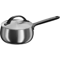 Berghoff Home Stieltopf 16 cm Edelstahl mit Deckel, 1,9 l, für alle Herdarten, Smokey Black