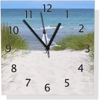 Wallario Design Wanduhr Möwe auf der Düne aus Aluverbund, Größe 30 x 30 cm