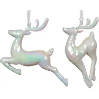 Décoris Weihnachtsanhänger Hirsch irisierend 16cm