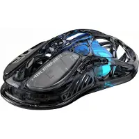 Gravastar Mercury M2 Kabellose Gaming-Maus, 26.000 DPI, 79g Ultraleicht, PAW3395, 5 RGB-Modi, 5 Tasten, 2,4GHz/Bluetooth/Kabel, für PC & Mac – Transparent Schwarz