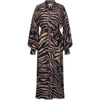 Seidensticker Blusenkleid , Damen, Gr. L (40), Normalgrößen, Langarm, braun, 100% Viskose, bedruckt, regular fit, Kleider Blusenkleid, 1/1 Stehkragen Druck