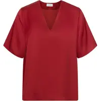 Seidensticker Klassische Bluse , Damen, Gr. L (40), rot (dunkelrot), 75% Acetat, 25% Polyester, unifarben, regular fit, V-Ausschnitt, Blusen Klassische Bluse, Tunika Uni