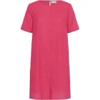 Kaffe Midikleid "Damen Kleid KAbellis", Damen, Gr. 44, N-Gr, rot (raspberry), Obermaterial: 85% Baumwolle CO. 15% Leinen LI., Kleider Midikleid