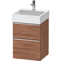 Duravit D-Neo Waschtischunterbau wandhängend, 484x625x442mm, 1 Auszug, 1 Schubkasten, mit Griff Chrom, DE4370010790000, Farbe: Nussbaum Matt Dekor