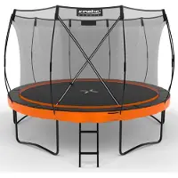 Kinetic Sand Trampolin Outdoor 'Ultimate Pro' Ø 244/305/366 cm, rundes Gartentrampolin mit Sicherheitsnetz, bis 120/150/160 kg