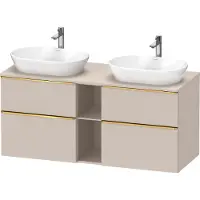 Duravit D-Neo Meuble sous-vasque sur console suspendu (découpe côté contributif), 1400x664x550mm, 2 tiroirs